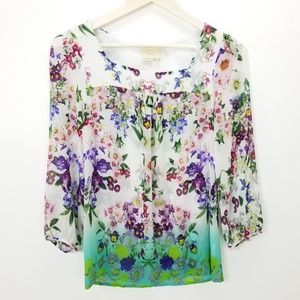 Anthropologie Vanessa Virginia Silk Floral Top